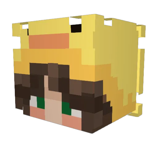 mx_v Minecraft avatar head, 3D render