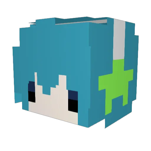 mxau Minecraft avatar head, 3D render
