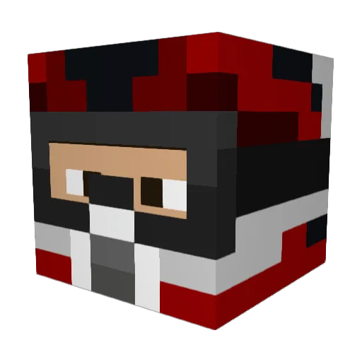 mxbiker Minecraft avatar head, 3D render