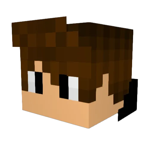 mxuricio Minecraft avatar head, 3D render