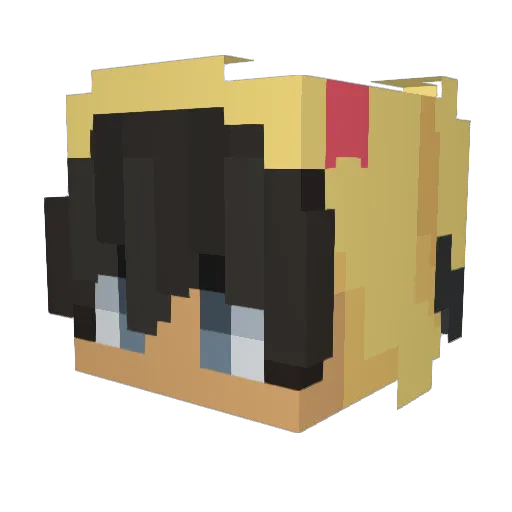 mxwei Minecraft avatar head, 3D render