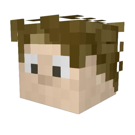 mxwl Minecraft avatar head, 3D render
