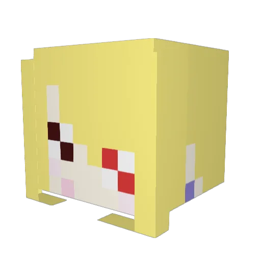 myaruame Minecraft avatar head, 3D render