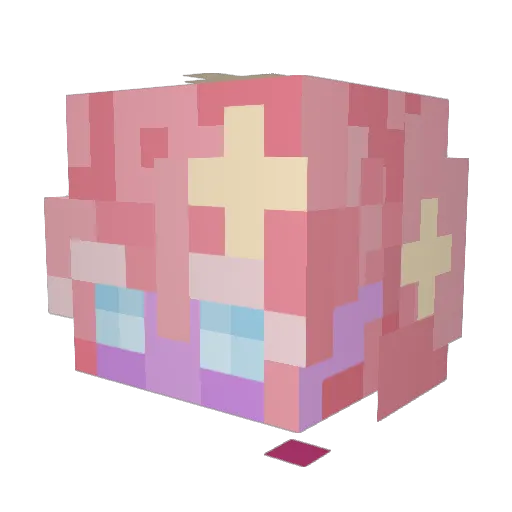 mylomamon Minecraft avatar head, 3D render