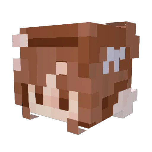 mymeluvy Minecraft avatar head, 3D render