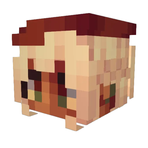 mymylovess Minecraft avatar head, 3D render
