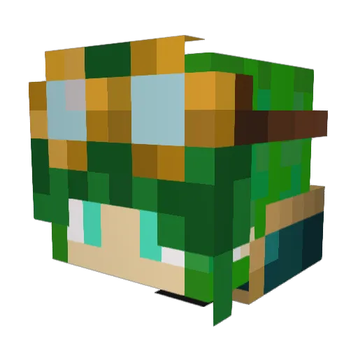 mystanic Minecraft avatar head, 3D render