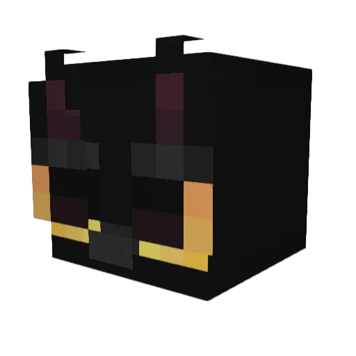 mystericat Minecraft avatar head, 3D render