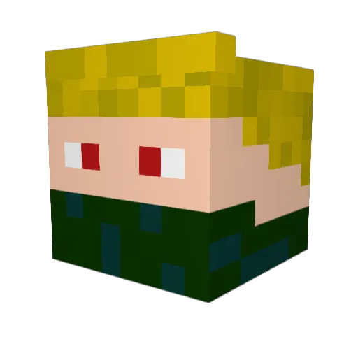 mzeman Minecraft avatar head, 3D render