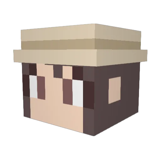 n031 Minecraft avatar head, 3D render