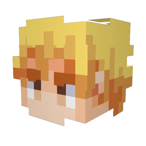n0tDeku Minecraft avatar head, 3D render