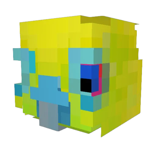 n0tthebees Minecraft avatar head, 3D render