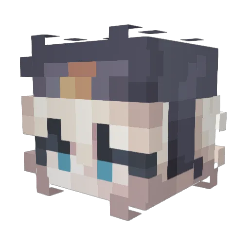 n128 Minecraft avatar head, 3D render