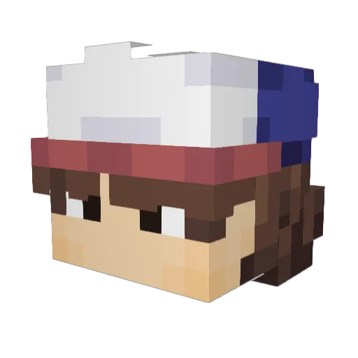 n1dzyyy Minecraft avatar head, 3D render