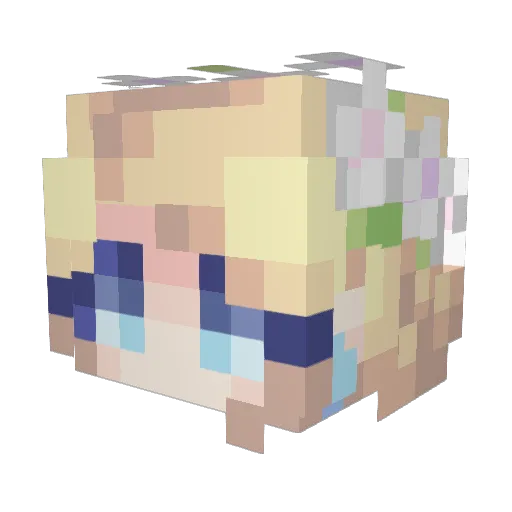 n445986015 Minecraft avatar head, 3D render