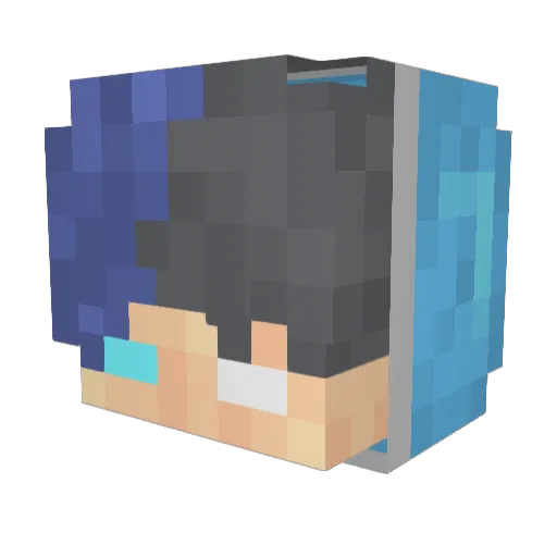 n4nzo Minecraft avatar head, 3D render