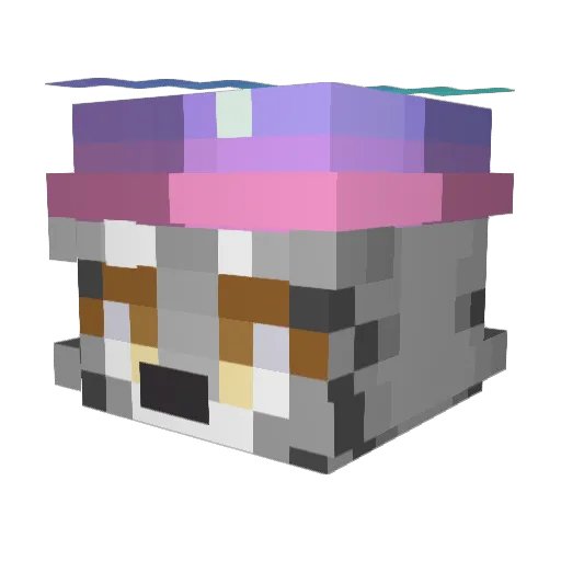 nAku Minecraft avatar head, 3D render