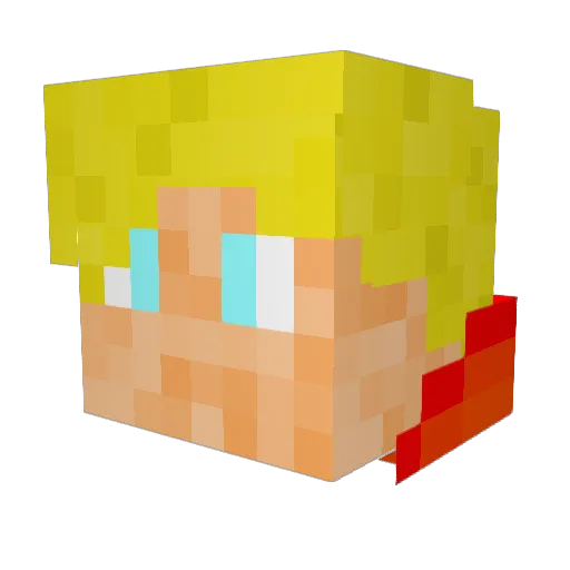 nCpB1 Minecraft avatar head, 3D render