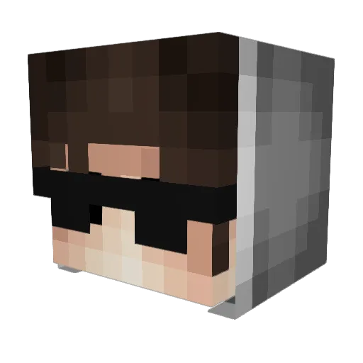 nWhiet Minecraft avatar head, 3D render