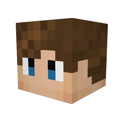 n_ikk Minecraft avatar head, 3D render