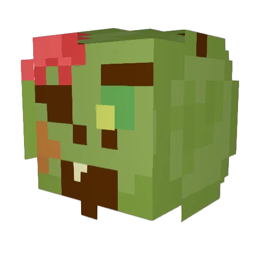 na2su Minecraft avatar head, 3D render
