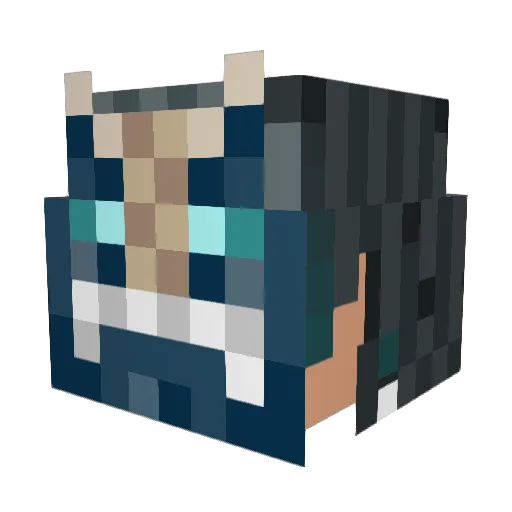 na_cha Minecraft avatar head, 3D render