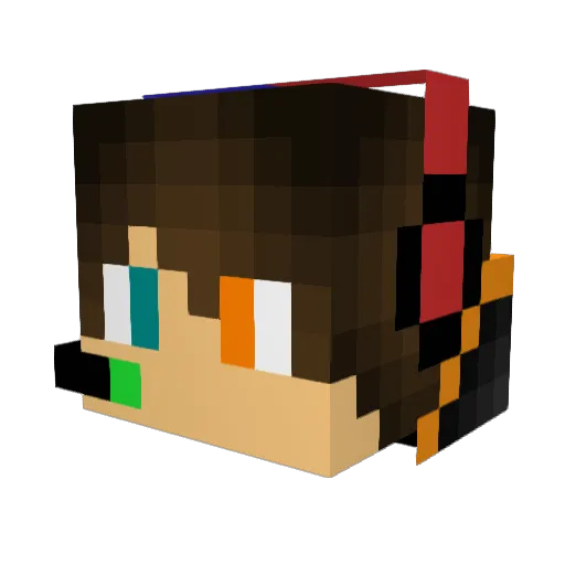 na_ga1504 Minecraft avatar head, 3D render