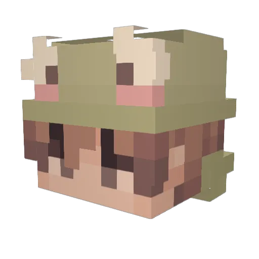 naaaaahu Minecraft avatar head, 3D render