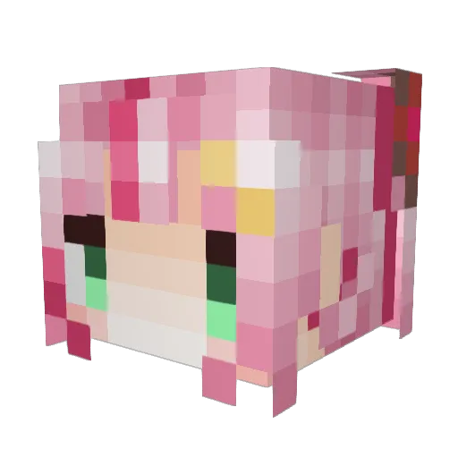 naco_mochizuki Minecraft avatar head, 3D render