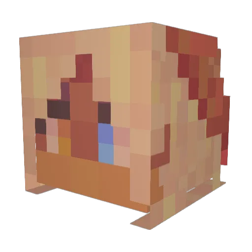 nadeshikko Minecraft avatar head, 3D render