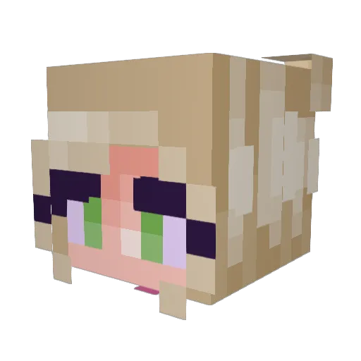 nadiabarnyard Minecraft avatar head, 3D render