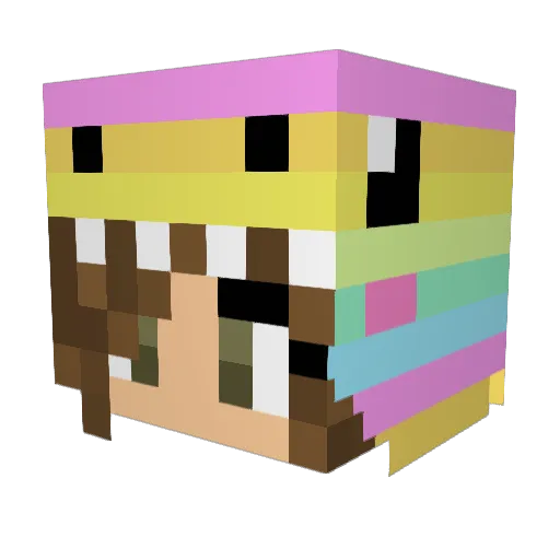 nadiabeck Minecraft avatar head, 3D render