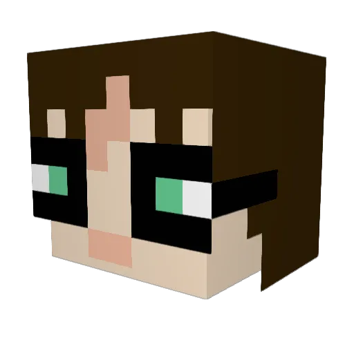 nadough Minecraft avatar head, 3D render