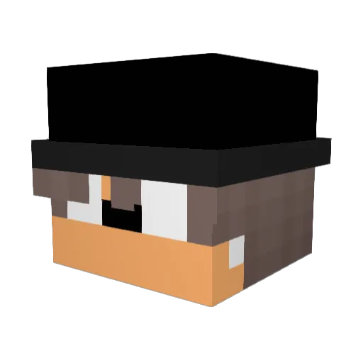 naeroport Minecraft avatar head, 3D render