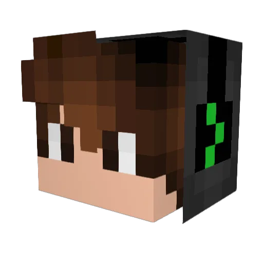 nagasode Minecraft avatar head, 3D render