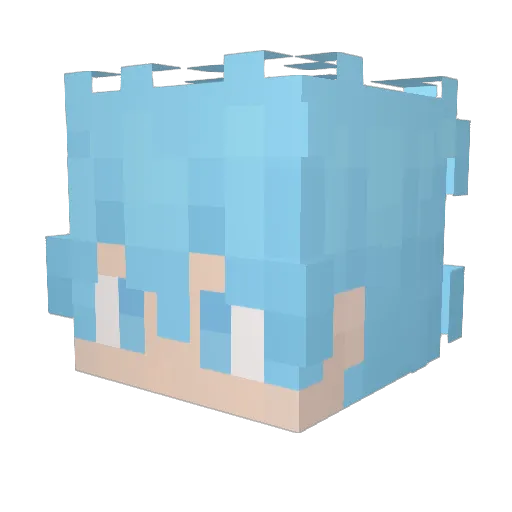 nai_luo_da Minecraft avatar head, 3D render