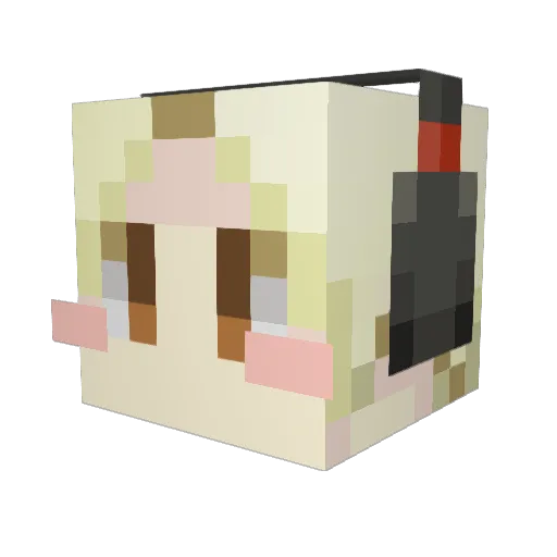 naiiiiipi Minecraft avatar head, 3D render