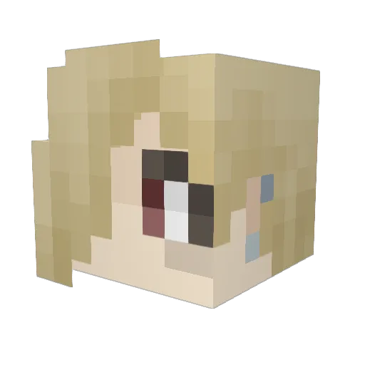 nakaatsu Minecraft avatar head, 3D render
