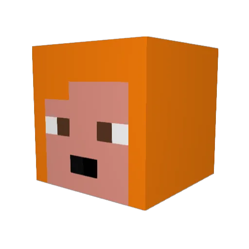 nakashimakun Minecraft avatar head, 3D render