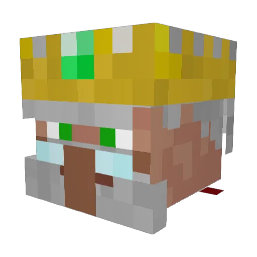 nakednezie Minecraft avatar head, 3D render