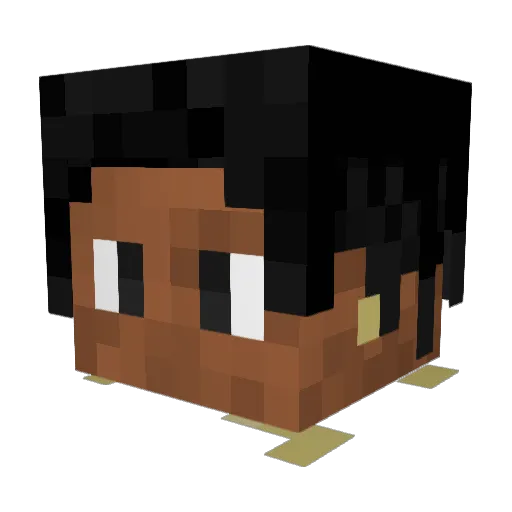 nakimbo Minecraft avatar head, 3D render