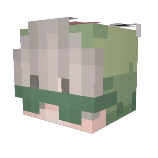 nakoaf Minecraft avatar head, 3D render