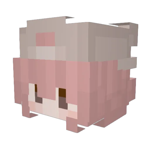 nakohoshi Minecraft avatar head, 3D render