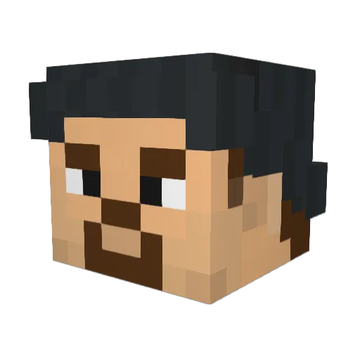 name8828 Minecraft avatar head, 3D render