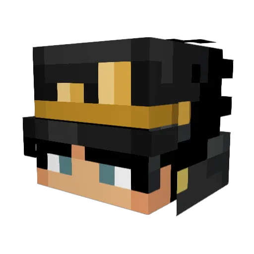 name_LUNA Minecraft avatar head, 3D render