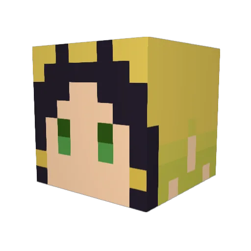 nana0608 Minecraft avatar head, 3D render