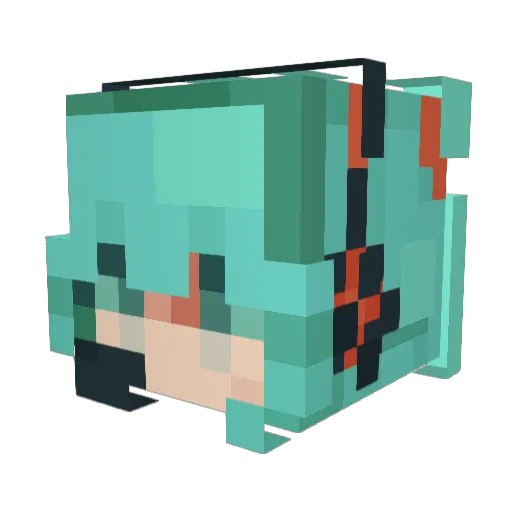 nanaCmoi Minecraft avatar head, 3D render