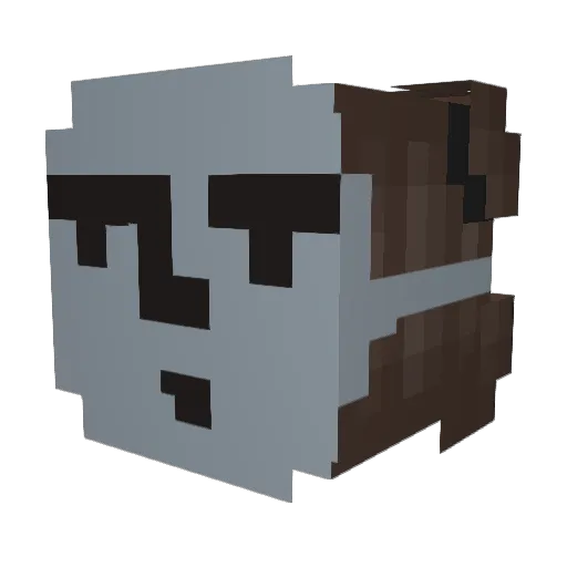 nana_iro Minecraft avatar head, 3D render