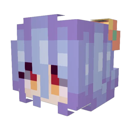 nanachiuwu Minecraft avatar head, 3D render