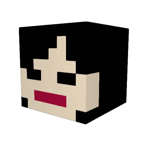 nanacow Minecraft avatar head, 3D render